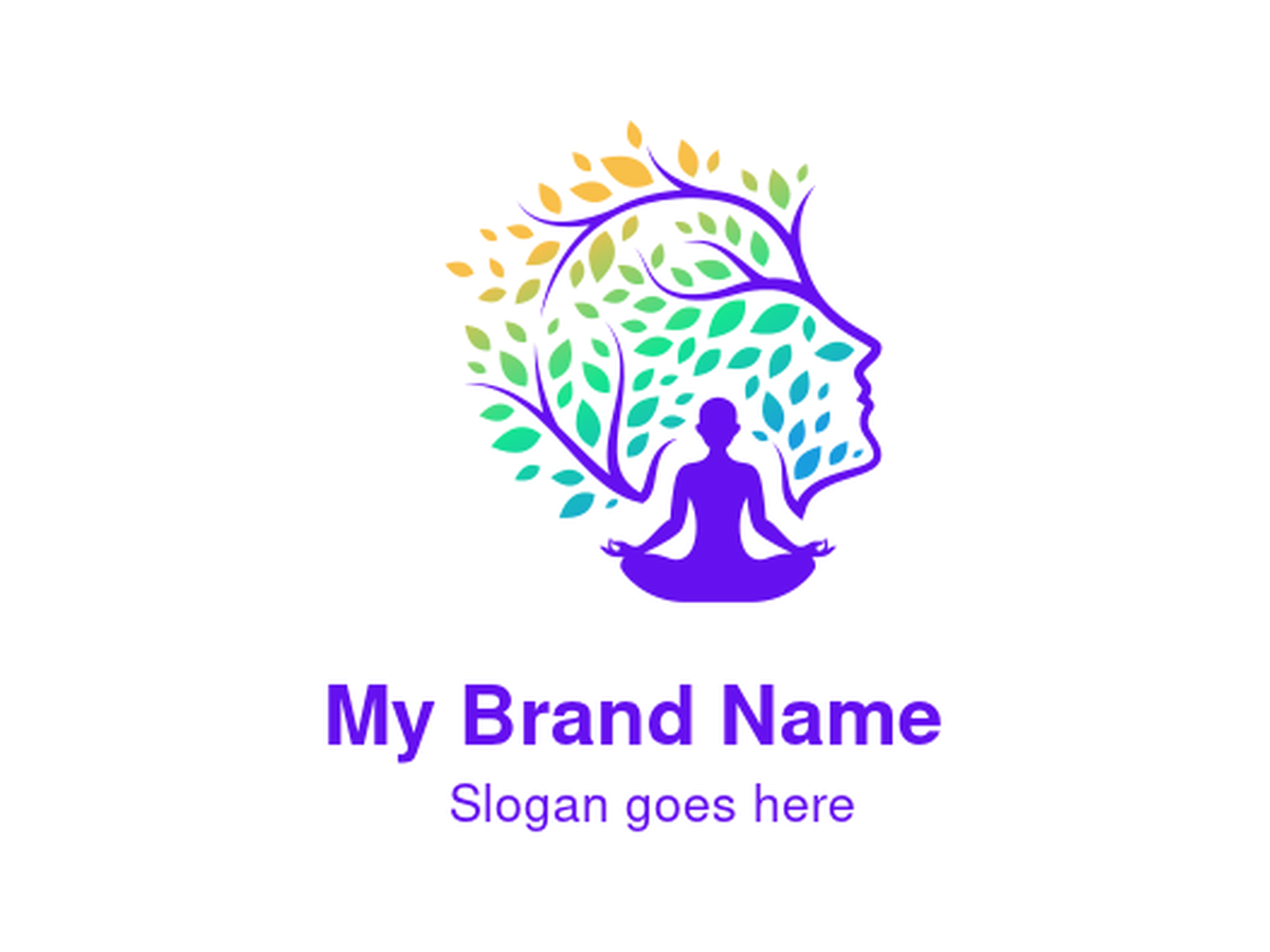 Mindfulness & Growth Tree Brain Logo for Mental Health Services, Wellness Coaching, Personal Development, and Holistic Education